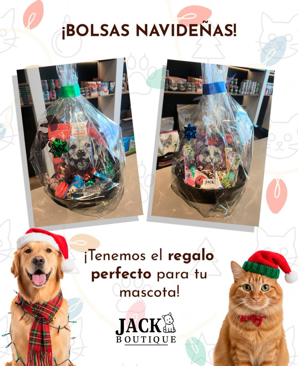 Bolsas navideñas para mascotas