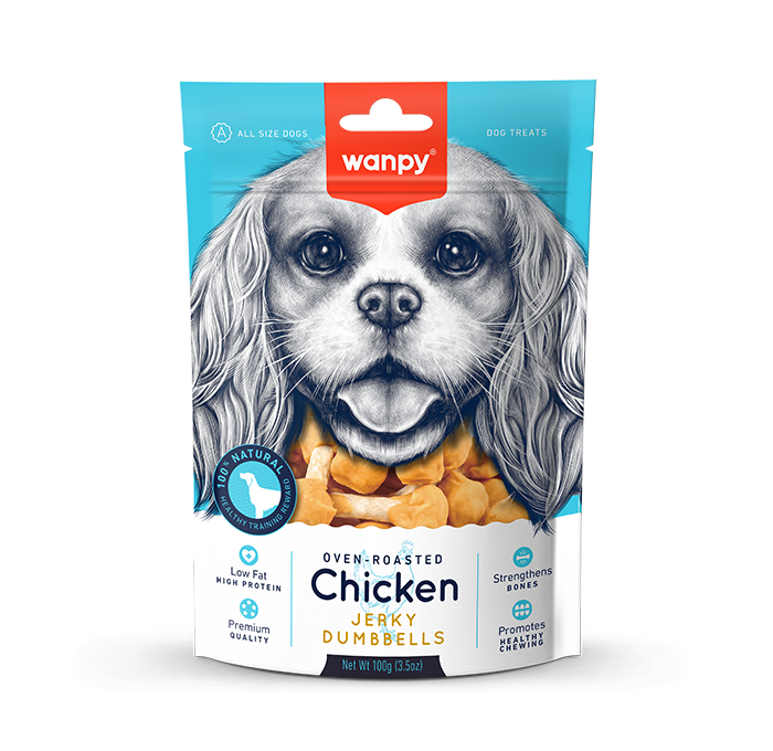 Wanpy Chicken Jerky Dumbbells 100G