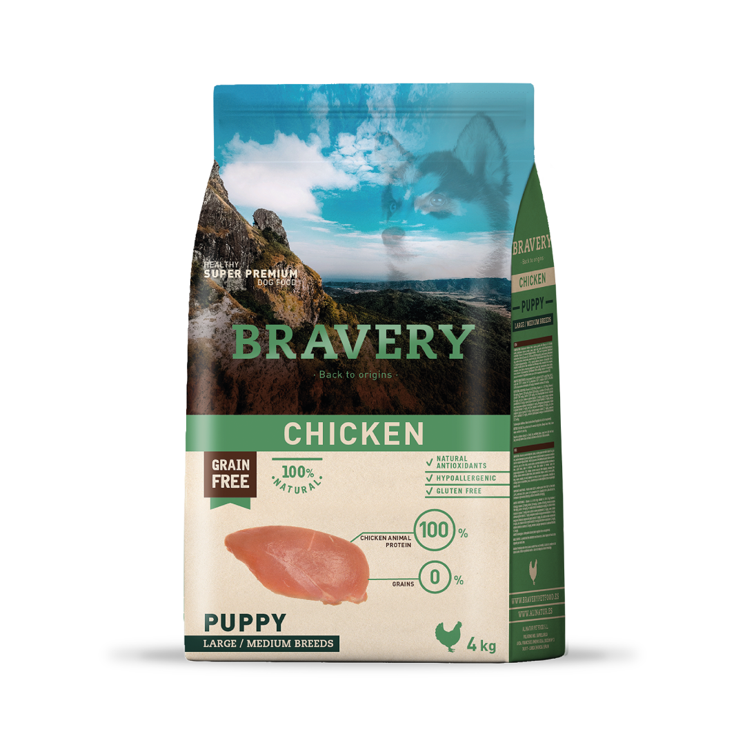 Bravery Large/Medium Puppy Chicken 4KG