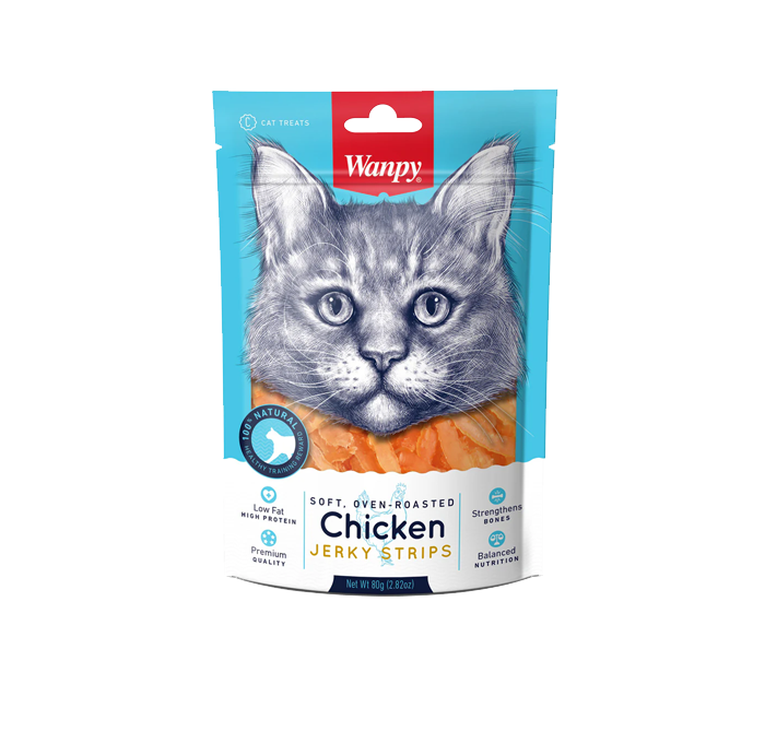 Wanpy Chicken Jerky Strips Cat 80g