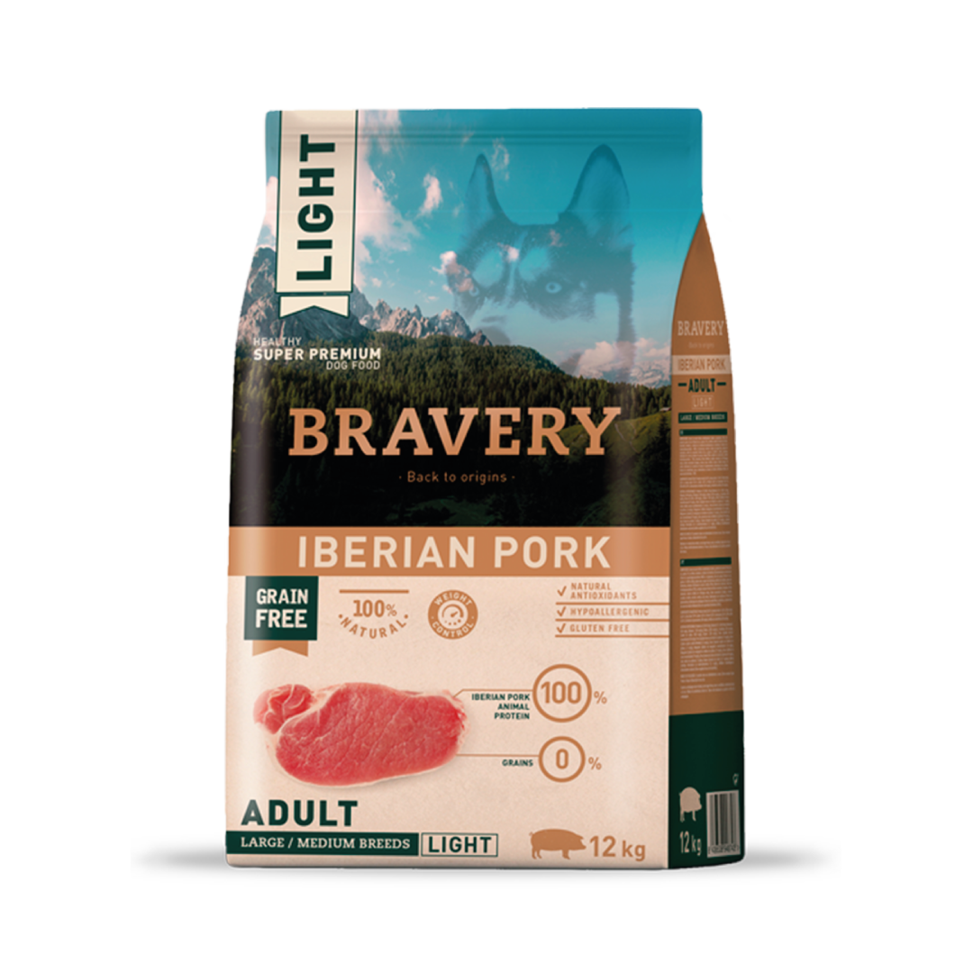 Bravery Large/Medium Adult Light Iberian Pork 12KG