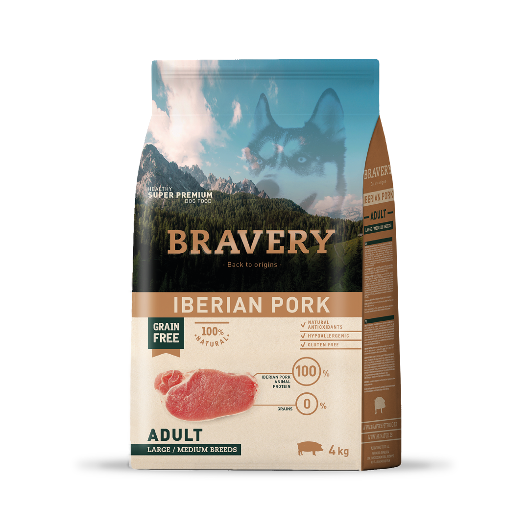 Bravery Large/Medium Adult Iberian Pork 4KG