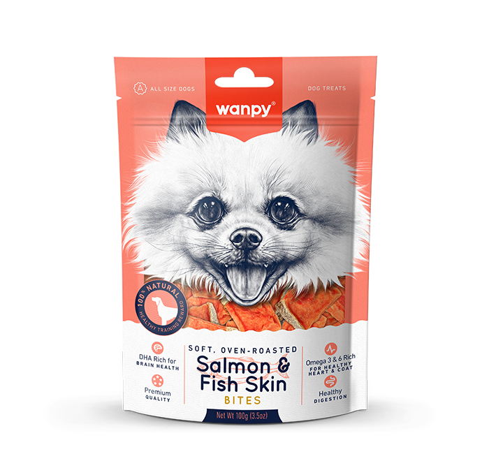 Wanpy Salmon & Fish Skin Bite 100G
