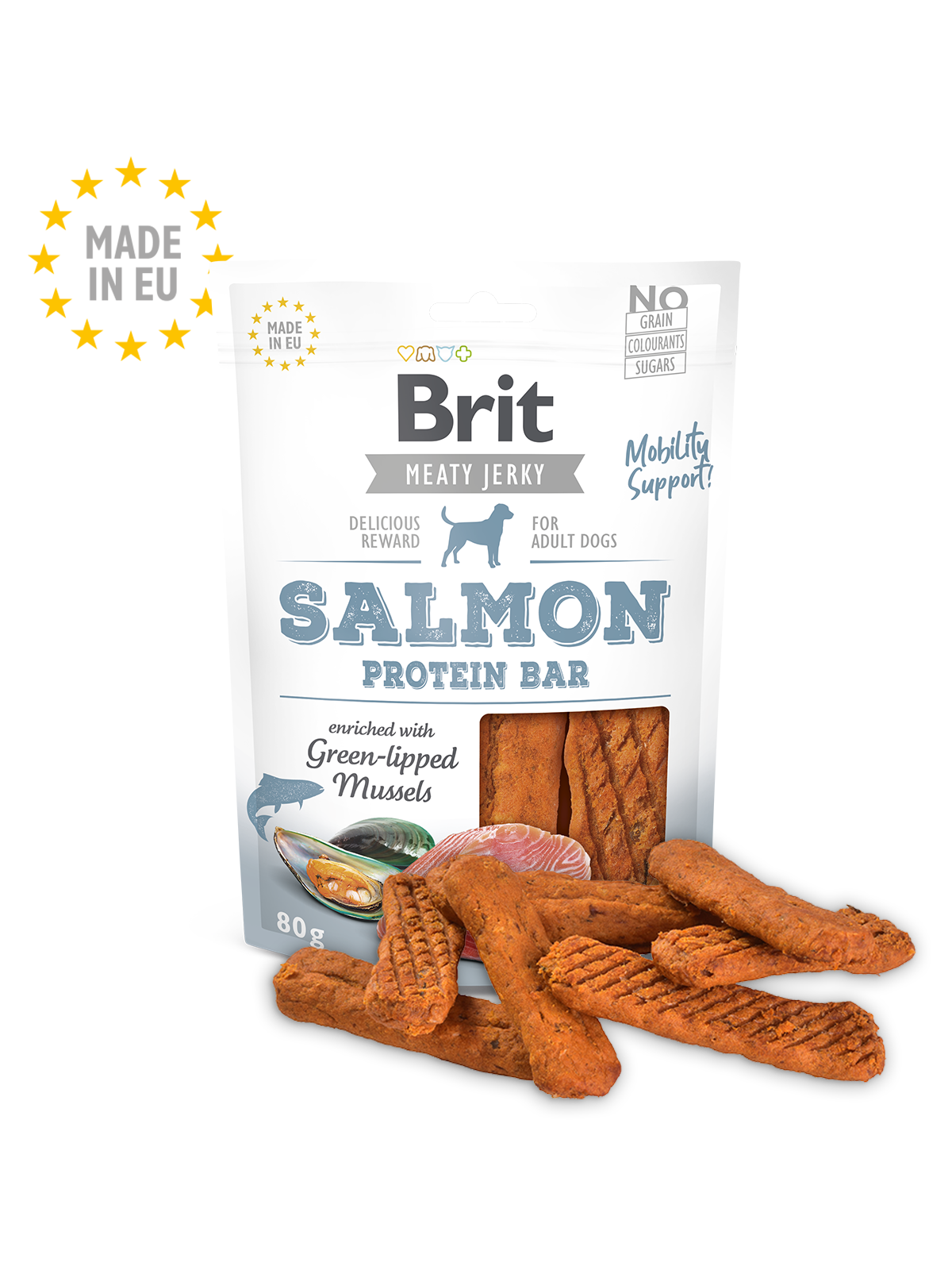 Brit Meaty Jerky Salmon & Chicken Protein Bar 80g