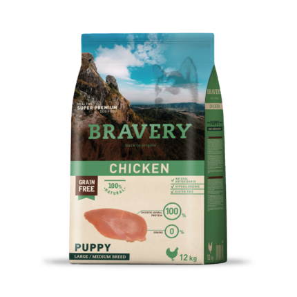 Bravery Large/Medium Puppy Chicken 12KG