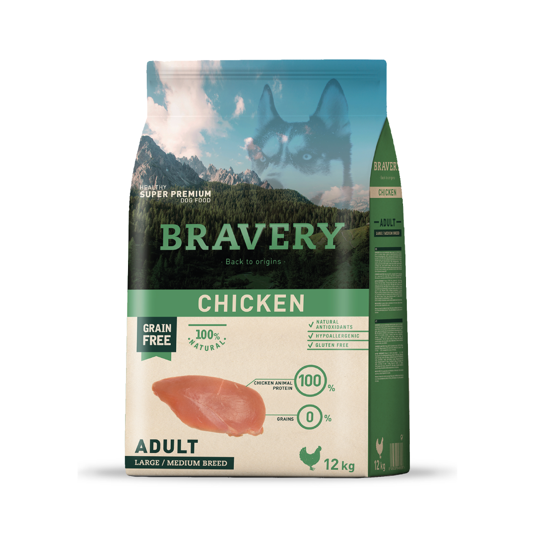 Bravery Large/Medium Adult Chicken 12KG