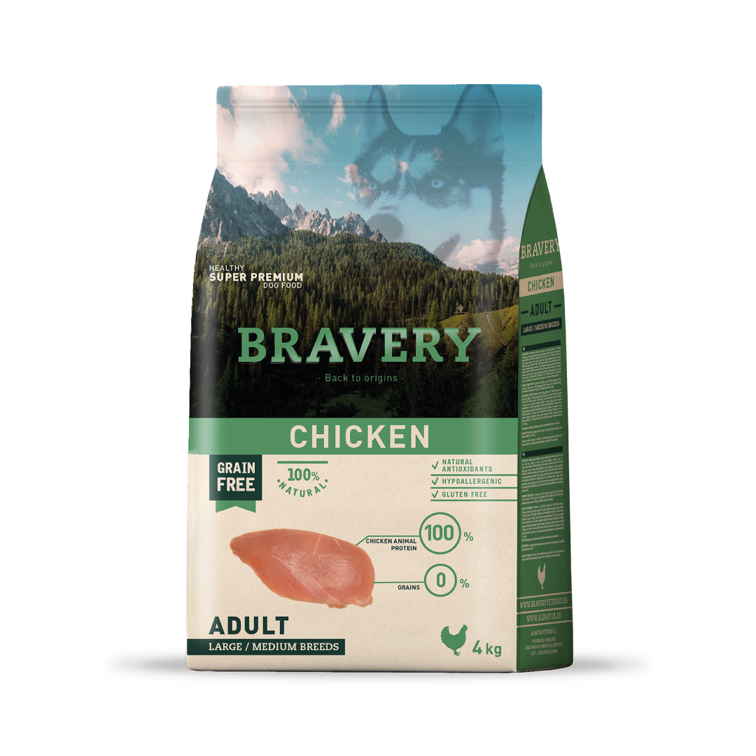 Bravery Large/Medium Adult Chicken 4KG